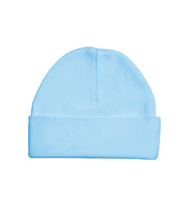 Embroidery Baby Beanie Cap, 100% Cotton, Blue