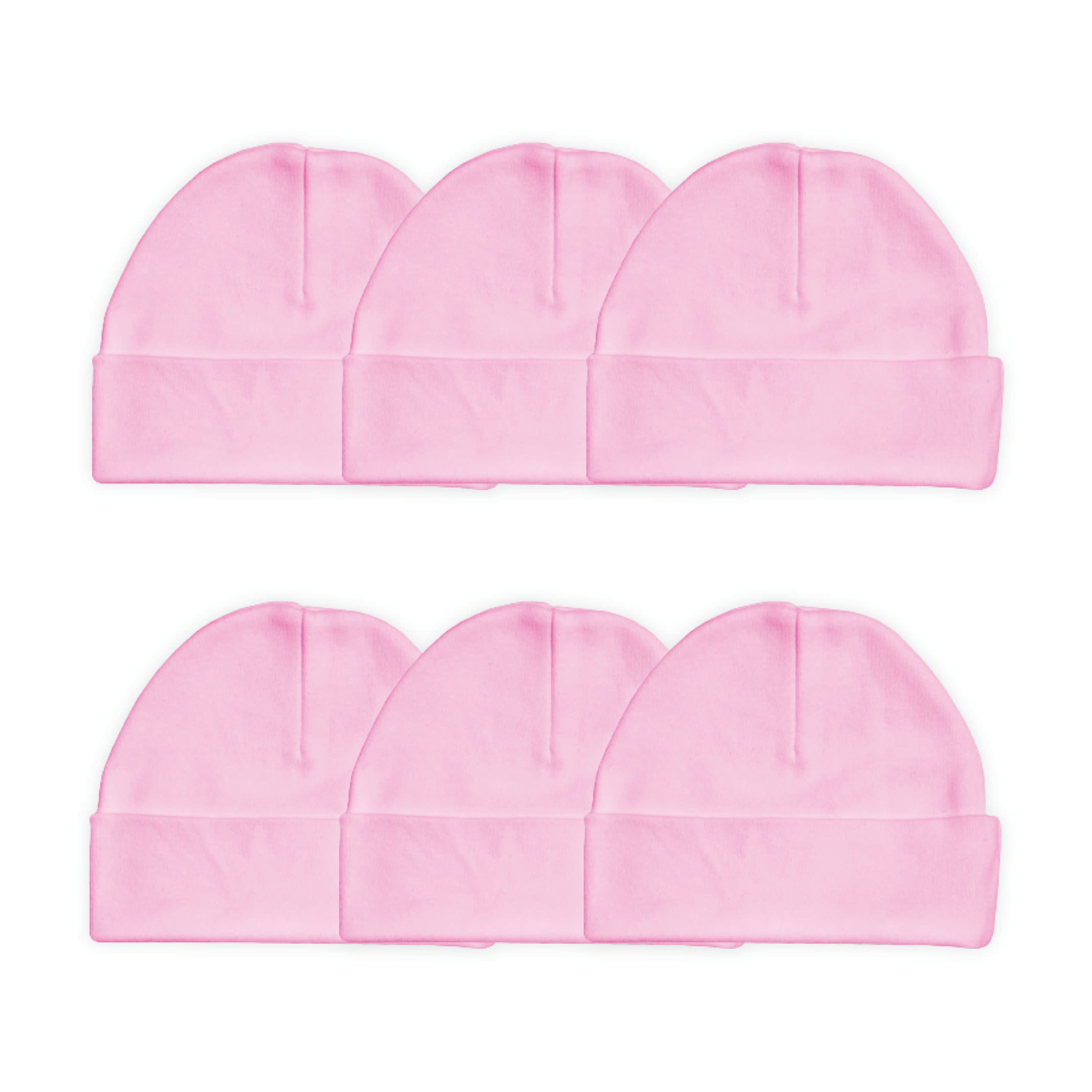 Embroidery Baby Beanie Cap, 100% Cotton, Pink
