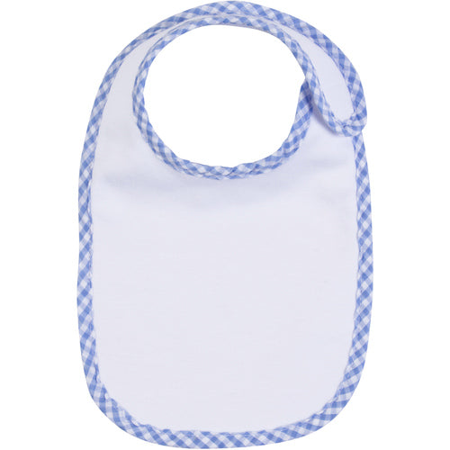 Embroidery Blank Set (Bib, Burp Cloth and Hooded Towel with Blue Gingham Border)