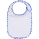 Load image into Gallery viewer, Embroidery Blank Set (Bib, Burp Cloth and Hooded Towel with Blue Gingham Border)
