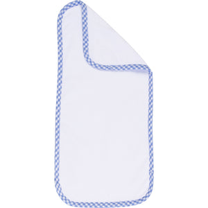 Embroidery Blank, Baby Burp Cloth with Blue Gingham Border