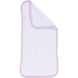 Embroidery Blank, Baby Burp Cloth with Pink Gingham Border