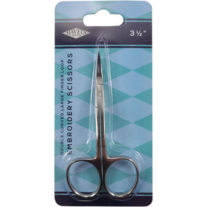 Embroidery Scissors (Double Curved Large Finger Loop), 3.5" by Havel's