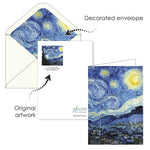 Load image into Gallery viewer, Fine Art Note Cards Gift Box Set,     &quot;Starry Night&quot; by Vincent Van Gogh
