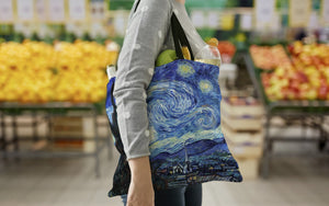 Fine Art Canvas Tote,     "Starry Night" by Vincent Van Gogh