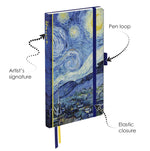 Load image into Gallery viewer, Fine Art Dot Grid Journal,     &quot;Starry Night&quot; by Vincent Van Gogh

