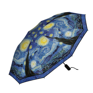 Fine Art Foldind Travel Umbrella,     "Starry Night" by Vincent Van Gogh