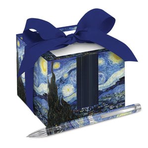 Fine Art Note Cube Box,     "Starry Night" by Vincent Van Gogh