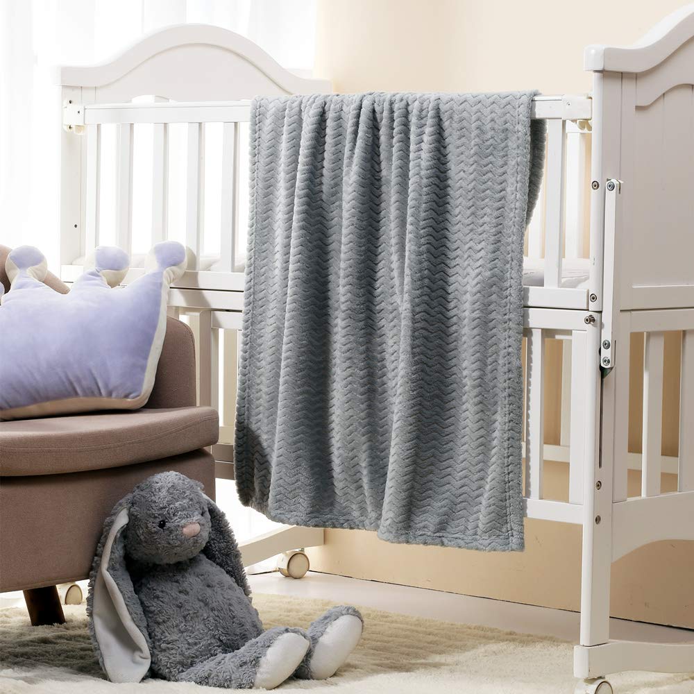 Fleece Infant Blanket, 30 x 40 in, Grey Color