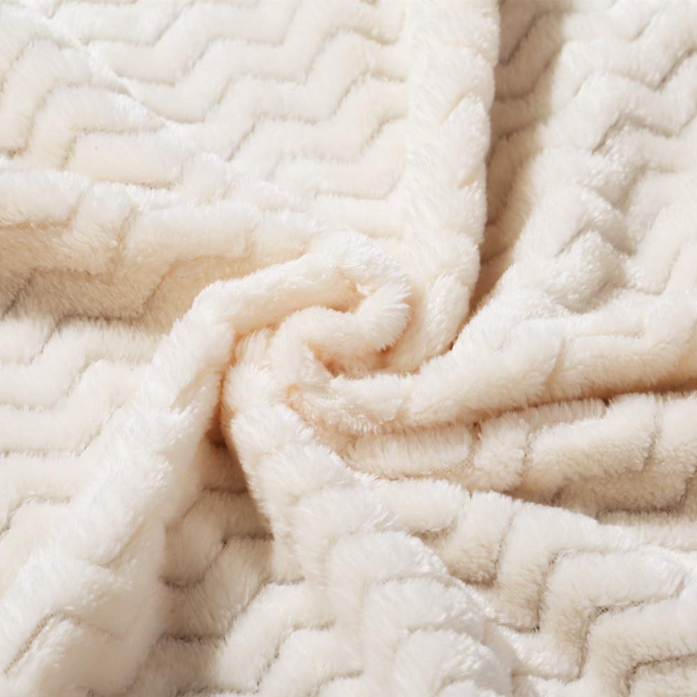 Fleece Infant Blanket, 30 x 40 in, White-Ivory Color
