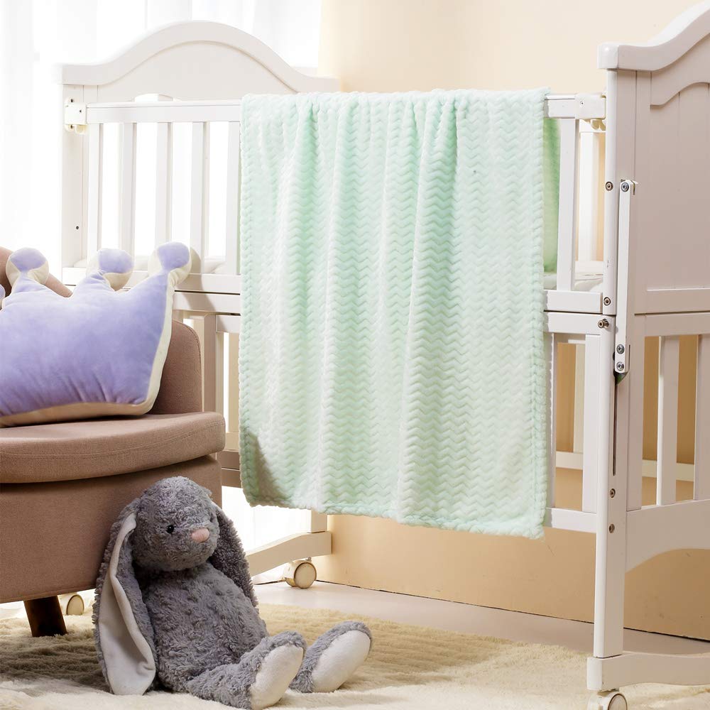 Fleece Infant Blanket, 30 x 40 in, Light Mint Color