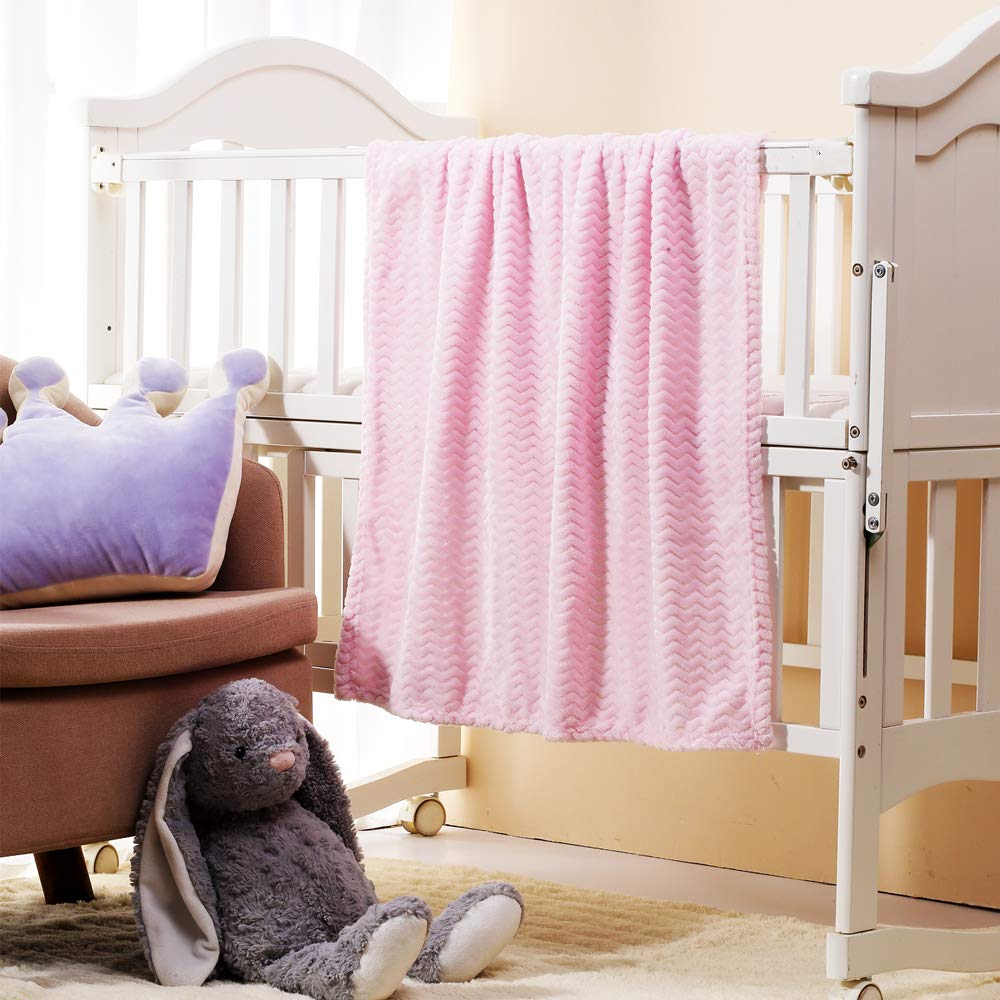 Fleece Infant Blanket, 30 x 40 in, Light Pink