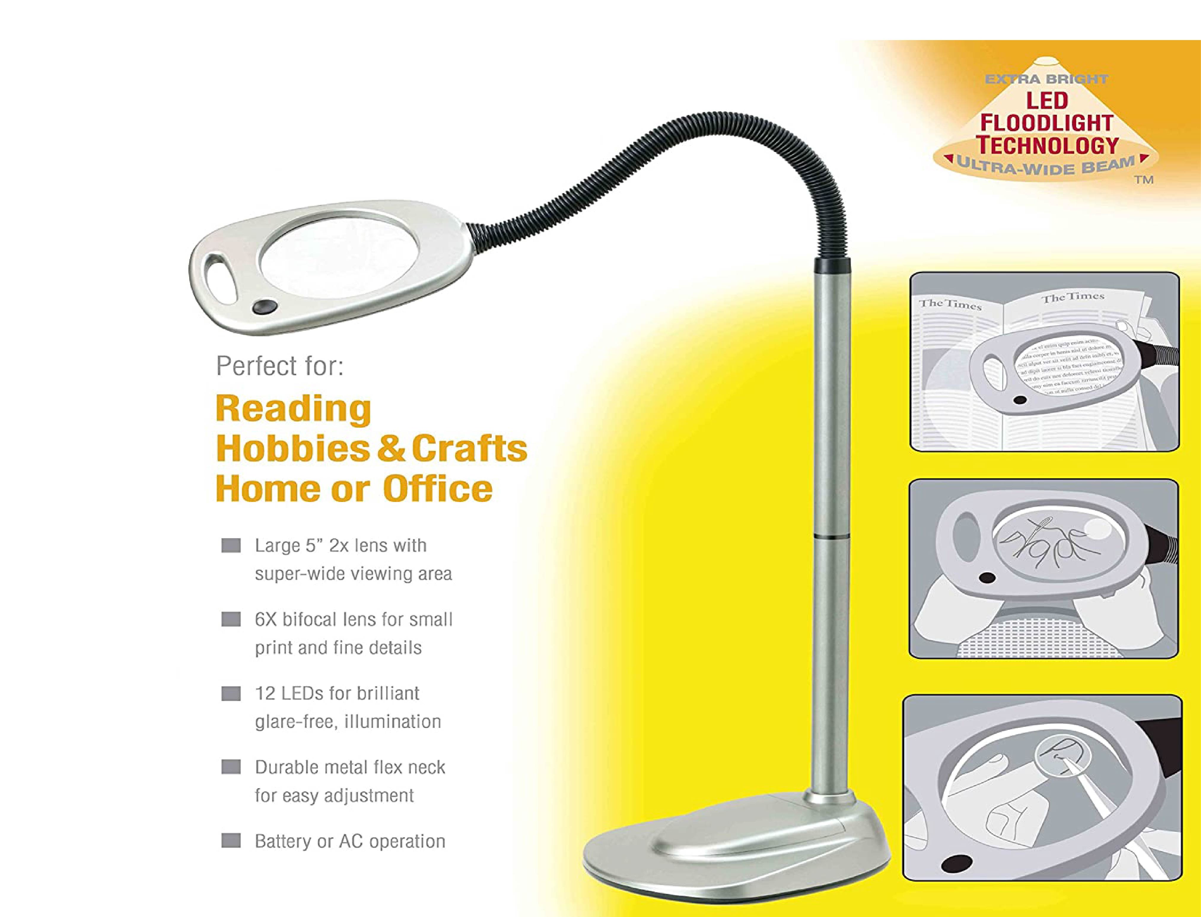 Floor LED Light Lamp and 2X Magnifier