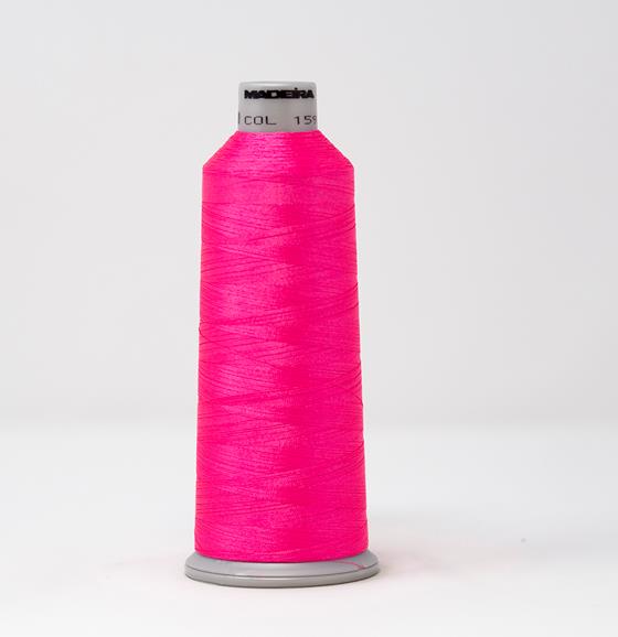 Fluorescent Pink Color, Polyneon Machine Embroidery Thread, (#40 Weight, Ref. 1597), Various Sizes by MADEIRA