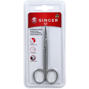 Forged Curved Embroidery Scissors (Titanium Coated) 4" by Singer