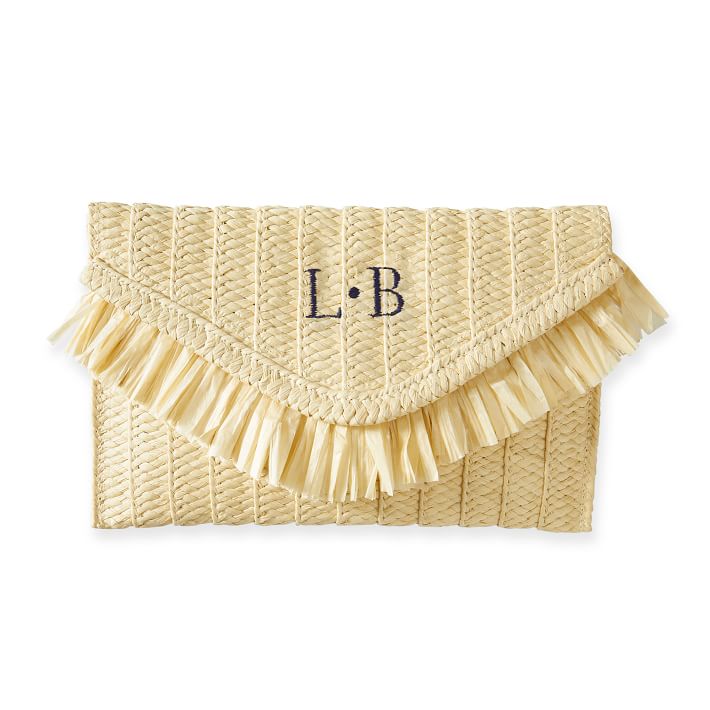Natural Fringed Clutch