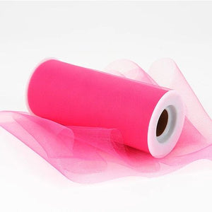 BBCrafts Shocking Pink Polyester Tulle Roll 6 inch 25 Yards