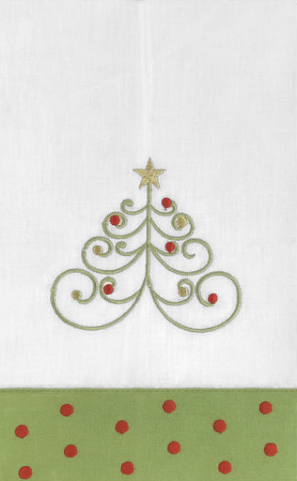 Guest Towel with Christmas Tree Embroidery