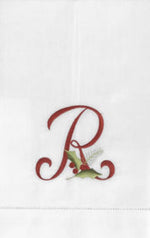 Load image into Gallery viewer, Guest Towels with Embroidered Christmas Initial Monogram, Set of 6
