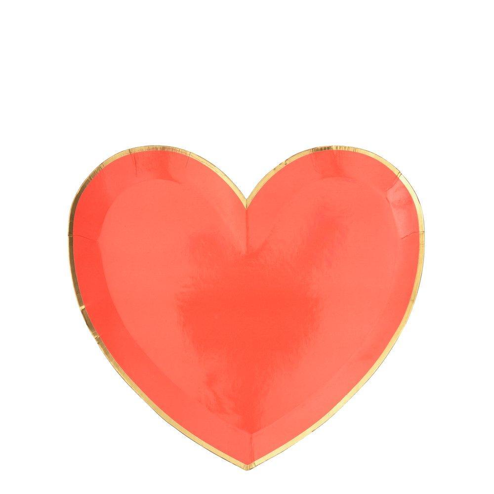 Heart-Shaped Plates (Small),  Pack of 8