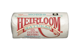Hobbs Heirloom Natural 100% Cotton Batting, Various Sizes