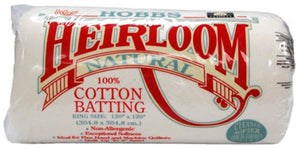 Hobbs Heirloom Natural 100% Cotton Batting, Various Sizes