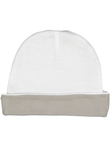 Infant Baby Cap, 100% Cotton,    (White & Titanium)