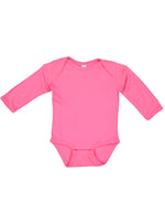 Load image into Gallery viewer, Baby Long Sleeve Bodysuit, 100% Cotton, Hot Pink
