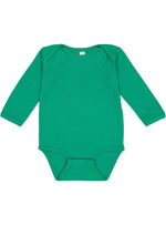 Load image into Gallery viewer, Baby Long Sleeve Bodysuit, 100% Cotton, Kelly
