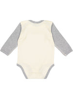 Load image into Gallery viewer, Baby Long Sleeve Bodysuit, 100% Cotton, Natural - Heather
