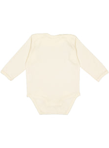 Baby Long Sleeve Bodysuit, 100% Cotton, Natural