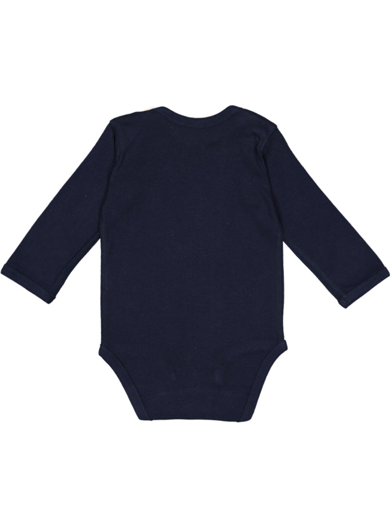 Baby Long Sleeve Bodysuit, 100% Cotton, Navy