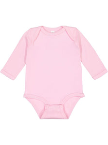 Baby Long Sleeve Bodysuit, 100% Cotton, Pink
