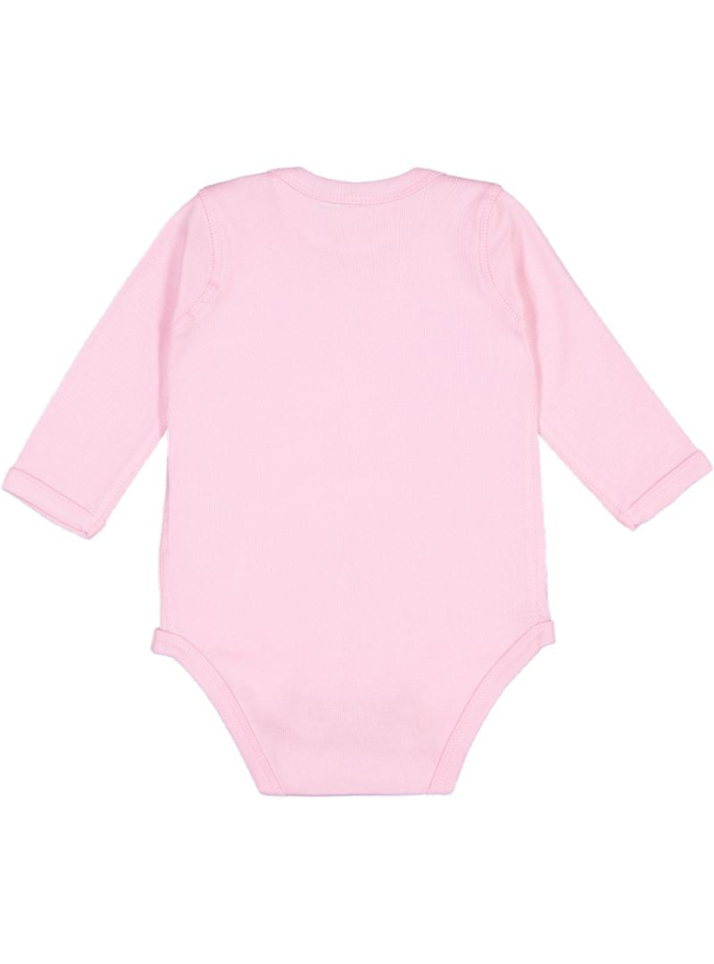 Baby Long Sleeve Bodysuit, 100% Cotton, Pink
