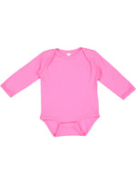 Load image into Gallery viewer, Baby Long Sleeve Bodysuit, 100% Cotton, Raspberry
