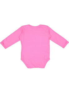 Baby Long Sleeve Bodysuit, 100% Cotton, Raspberry
