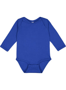 Baby Long Sleeve Bodysuit, 100% Cotton, Royal