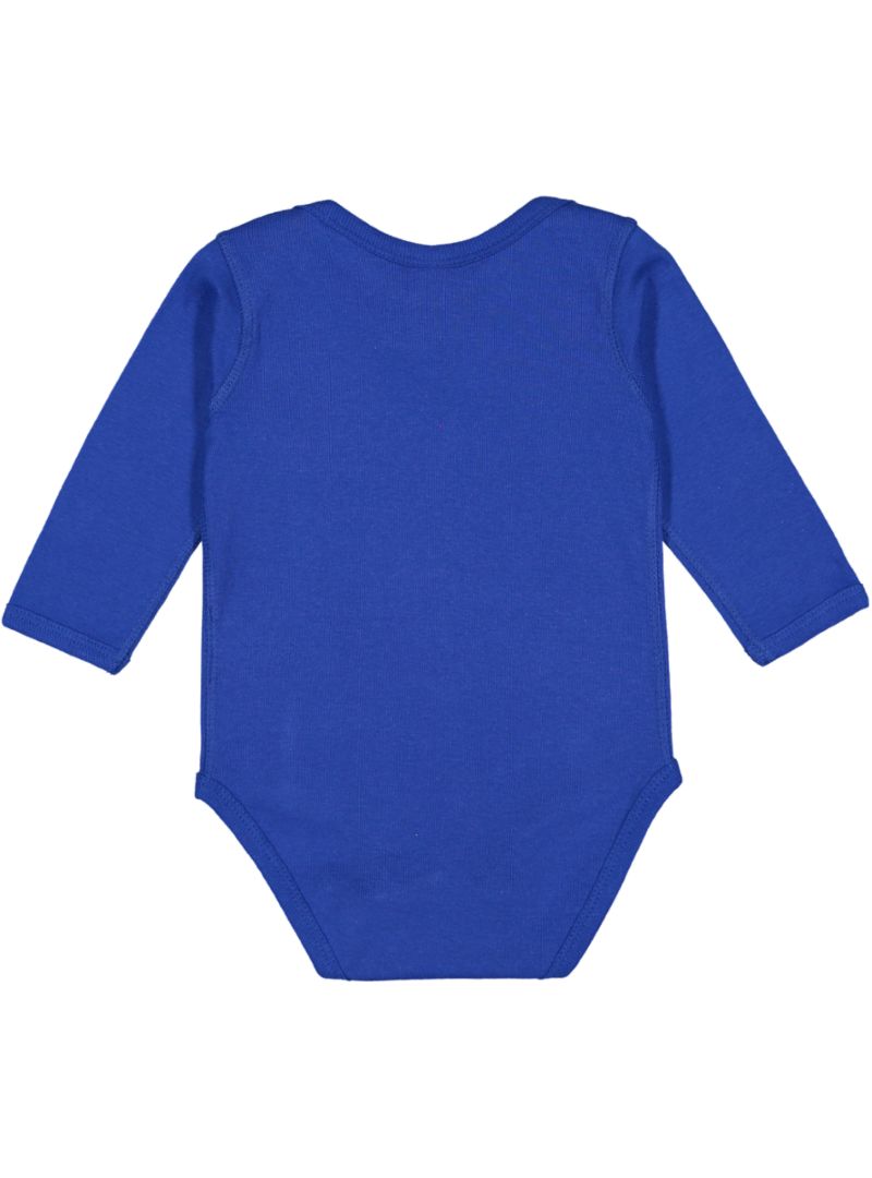 Baby Long Sleeve Bodysuit, 100% Cotton, Royal
