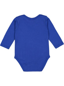 Baby Long Sleeve Bodysuit, 100% Cotton, Royal