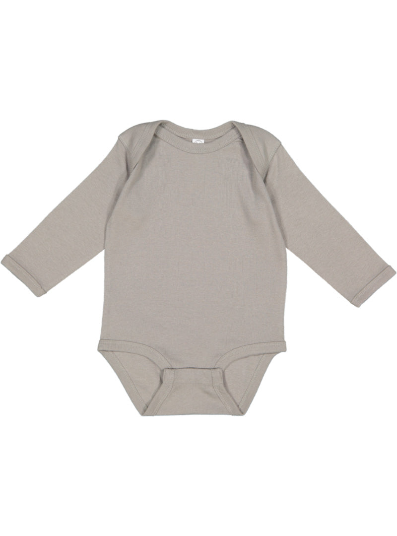Baby Long Sleeve Bodysuit, 100% Cotton, Titanium