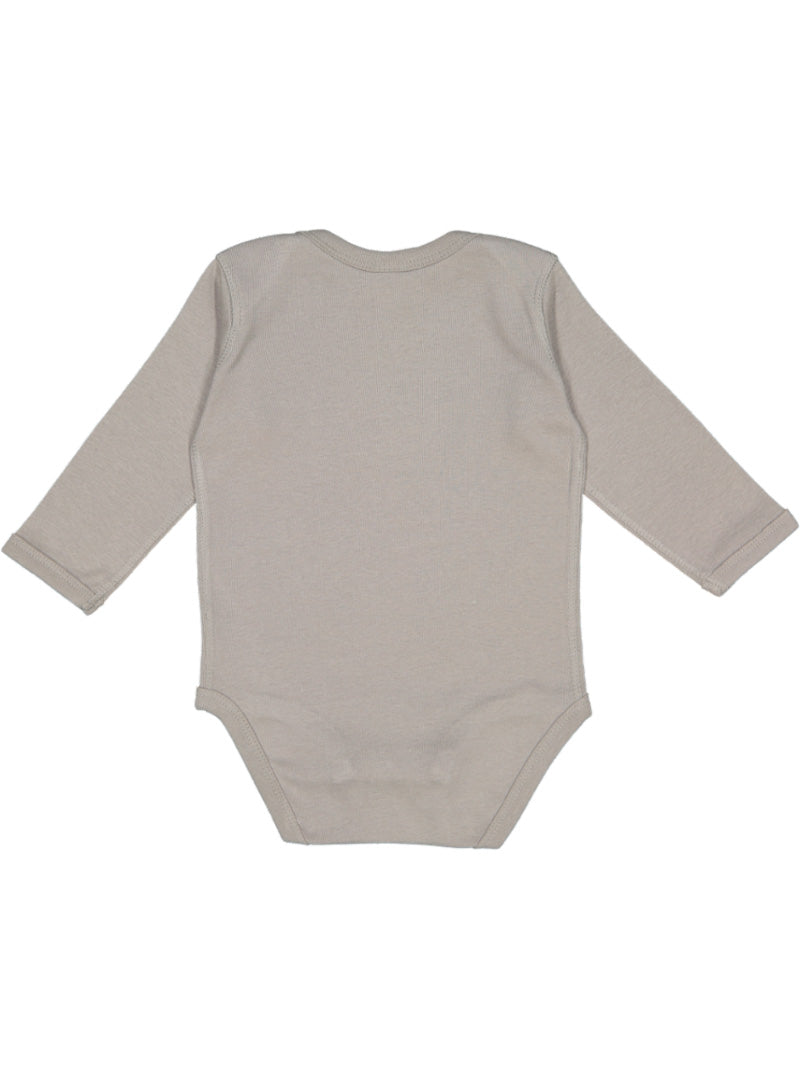 Baby Long Sleeve Bodysuit, 100% Cotton, Titanium