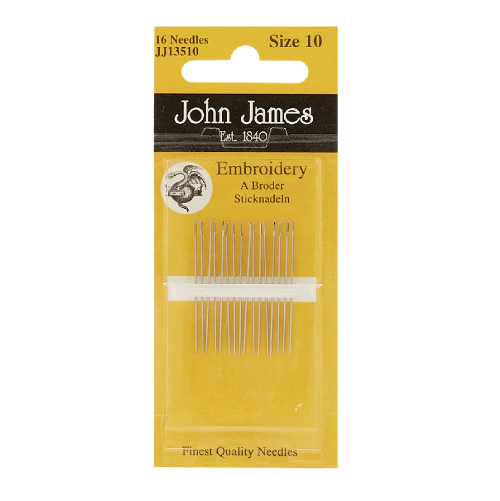 Embroidery Needles, Size 10, Ref. JJ13510 by John James®