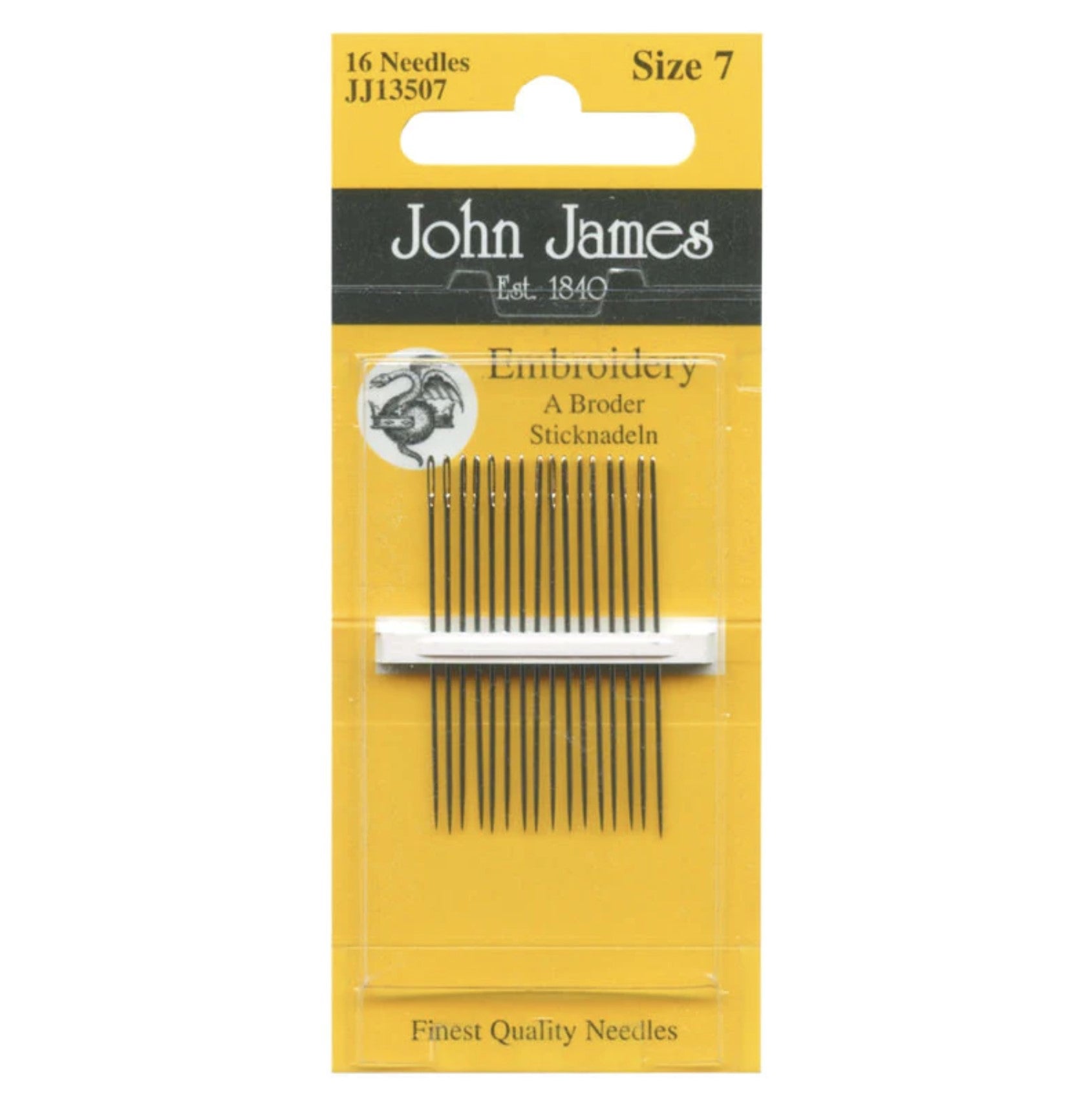 Embroidery Needles, Size 7, Ref. JJ13507 by John James®