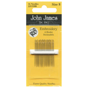 Embroidery Needles, Size 8, Ref. JJ13508 by John James®