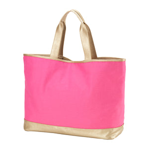 Cabana Tote (Hot Pink & Gold)