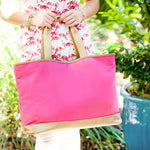 Load image into Gallery viewer, Cabana Tote (Hot Pink &amp; Gold)
