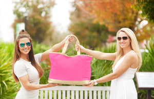 Cabana Tote (Hot Pink & Gold)