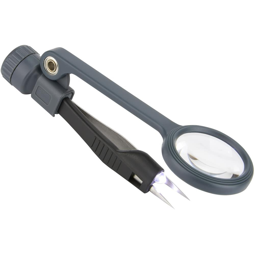 MagniGrip LED Lighted Magnifier with Tweezers, Ref. MG-88 by Carson