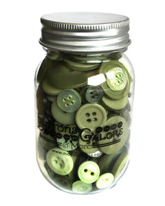 Buttons Mason Jars, Leafy Green