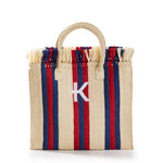 Load image into Gallery viewer, Natural Straw Spring Tote (Navy - Red)
